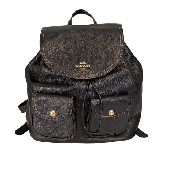 Coach Handbags - Coach Pennie Backpack Black 6145 Pebbled Leather Luxury Dark Academia Minimalist